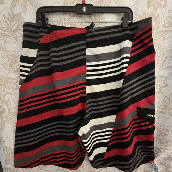 Maui & Sons 1990 Mens Swim Board Trunk Shorts sz 38 Polyester Swimwear 1 Pocket - Picture 2 of 7